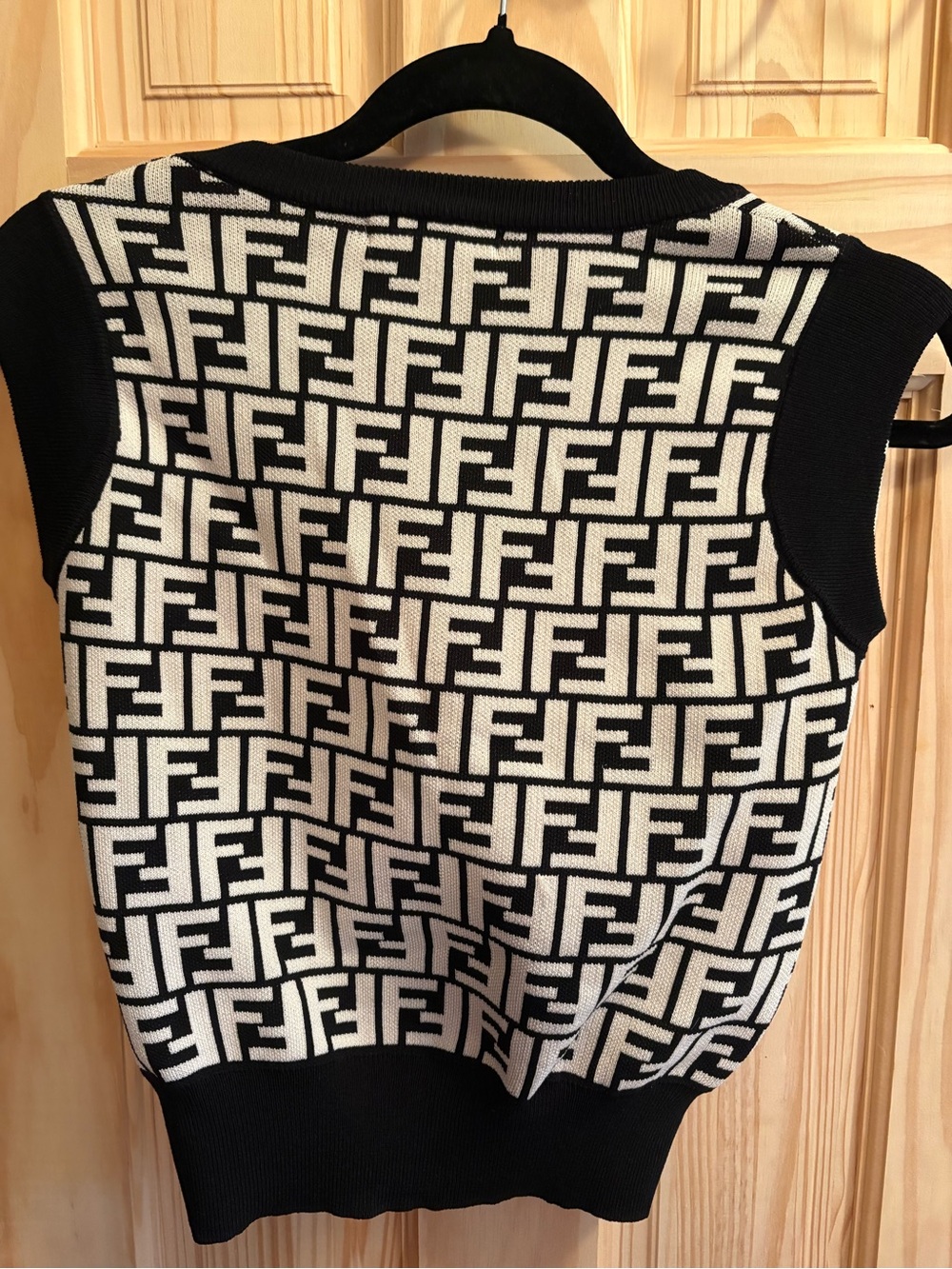 FASHION Black & White Logo Knit Tank and Mini Skirt set - Picture 3 of 6